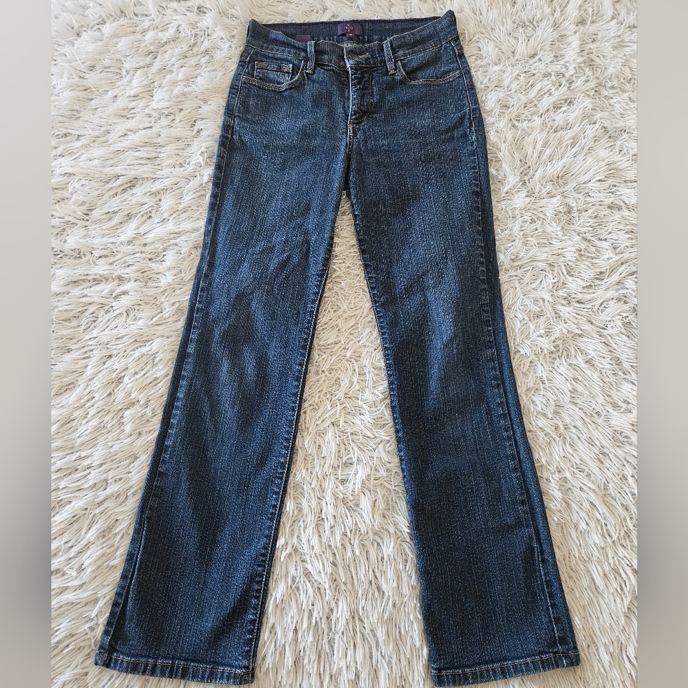 NYDJ Not Your Daughter's Jeans Lift Tuck Technology Straight Leg Womens 4P Blue